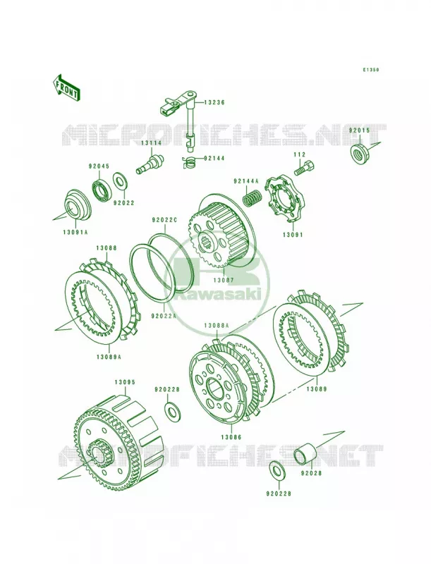 Clutch Kawasaki MOTOS 200 1990 KDX200  KDX200-E2