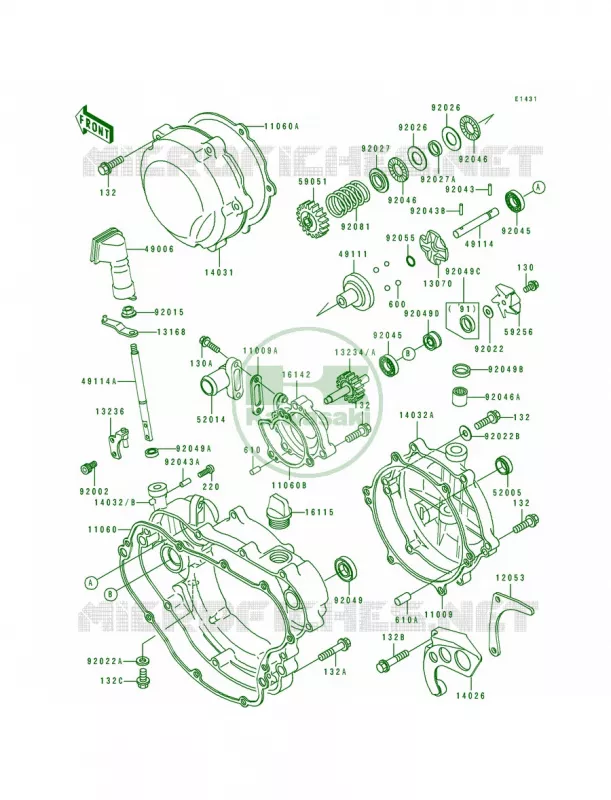 Engine Cover Kawasaki MOTOS 200 1990 KDX200  KDX200-E2