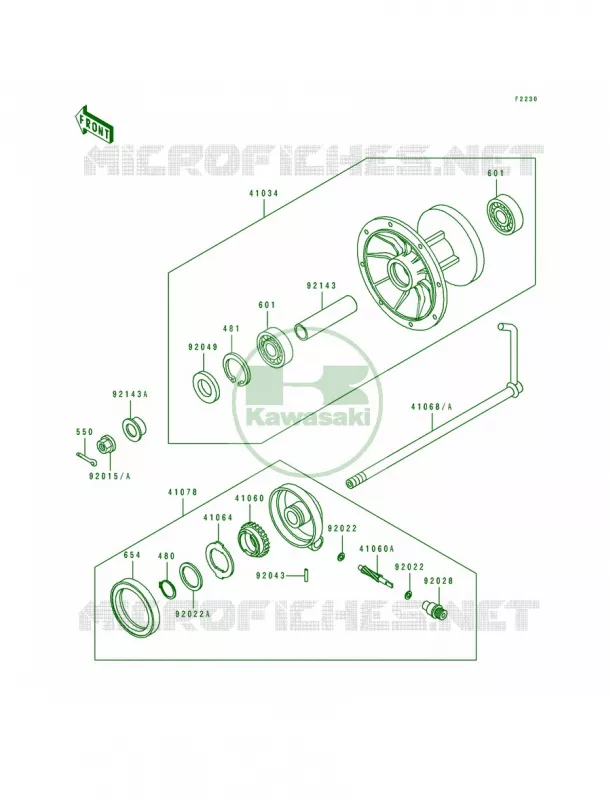 Front Hub Kawasaki MOTOS 200 1990 KDX200  KDX200-E2