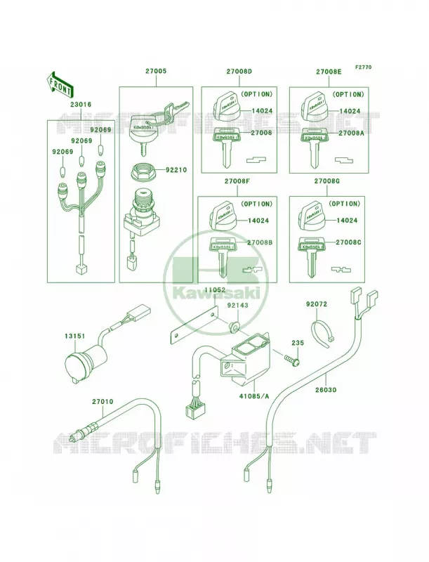 Ignition Switch Kawasaki QUAD 360 2008 Prairie 360 4X4  KVF360A8F