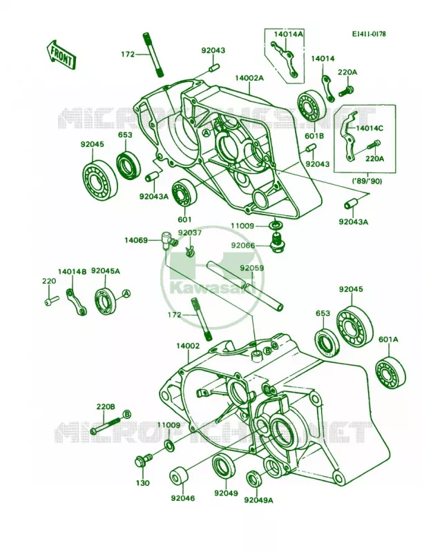 Crankcase Kawasaki MOTOS 80 1989 KD80  KD80-N2