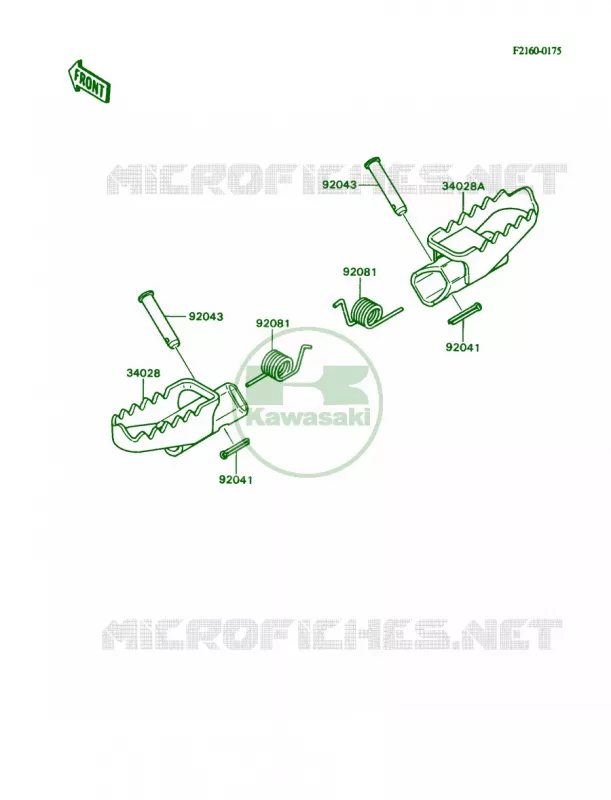 Footrests Kawasaki MOTOS 80 1989 KD80  KD80-N2