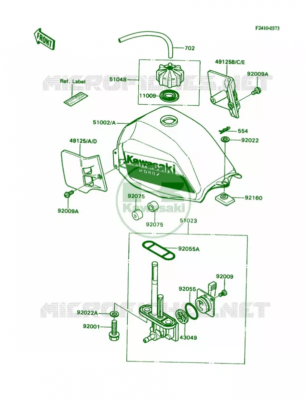 Fuel Tank Kawasaki MOTOS 80 1989 KD80  KD80-N2