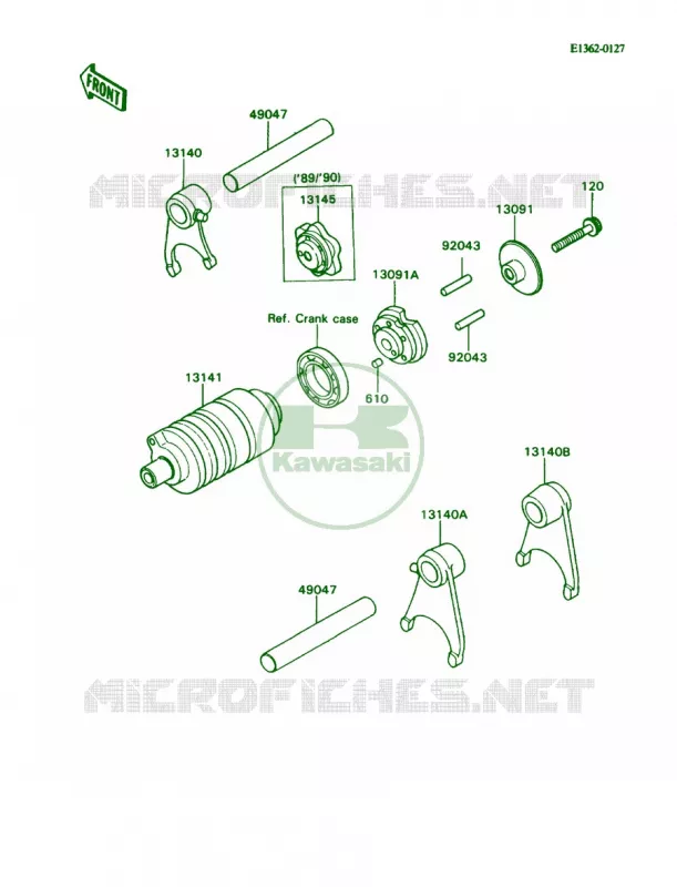 Gear Change DrumShift Forks Kawasaki MOTOS 80 1989 KD80  KD80-N2