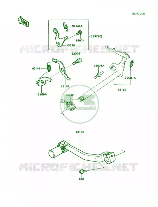 Gear Change Mechanism Kawasaki MOTOS 80 1989 KD80  KD80-N2