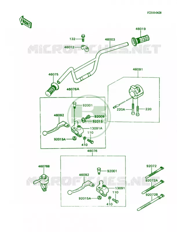 Handlebar Kawasaki MOTOS 80 1989 KD80  KD80-N2