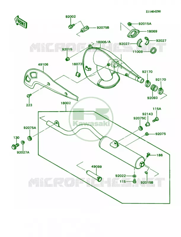 Mufflers Kawasaki MOTOS 80 1989 KD80  KD80-N2