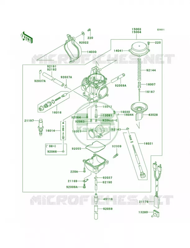 Carburetor Kawasaki QUAD 360 2008 Prairie 360  KVF360B8F