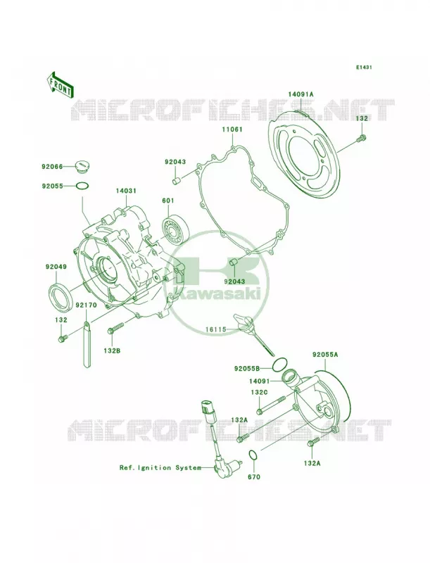 Engine Covers Kawasaki QUAD 360 2008 Prairie 360  KVF360B8F
