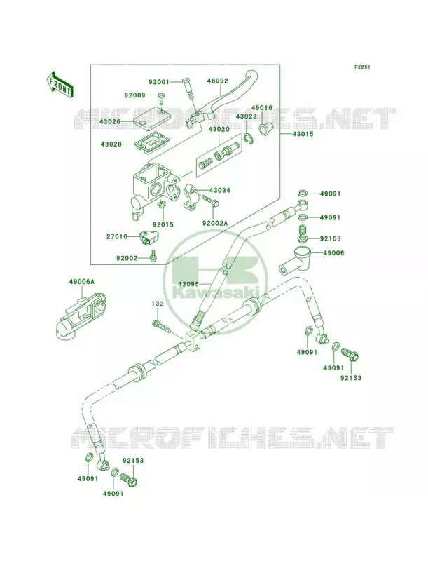 Front Master Cylinder Kawasaki QUAD 360 2008 Prairie 360  KVF360B8F