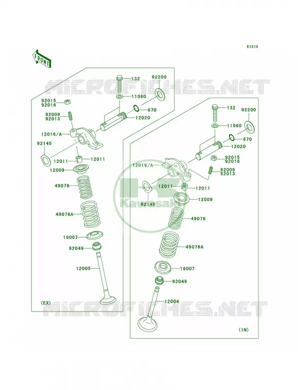 Valves Kawasaki QUAD 360 2008 Prairie 360  KVF360B8F