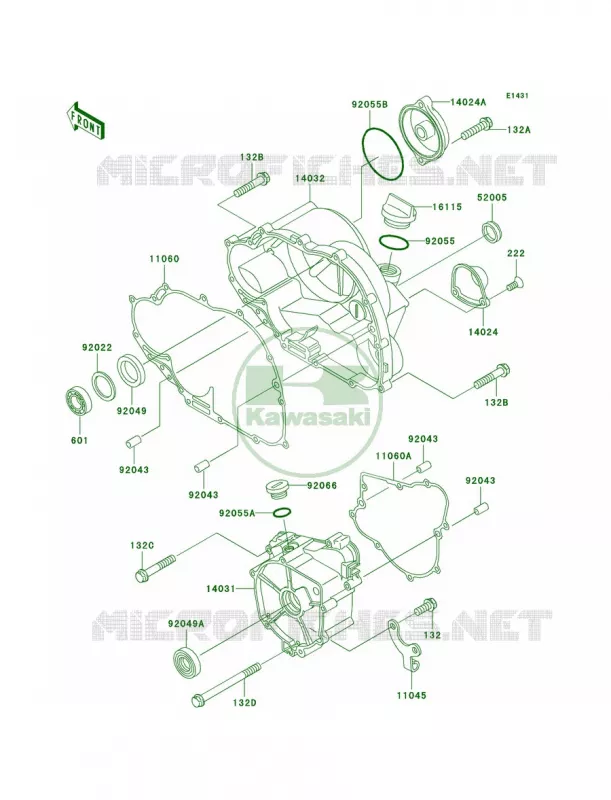 Engine Covers Kawasaki QUAD 250 2008 Bayou 250  KLF250A8F