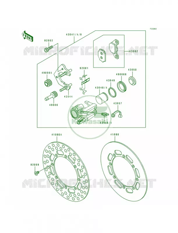 Front Caliper Kawasaki MOTOS 200 1989 KDX200  KDX200-E1