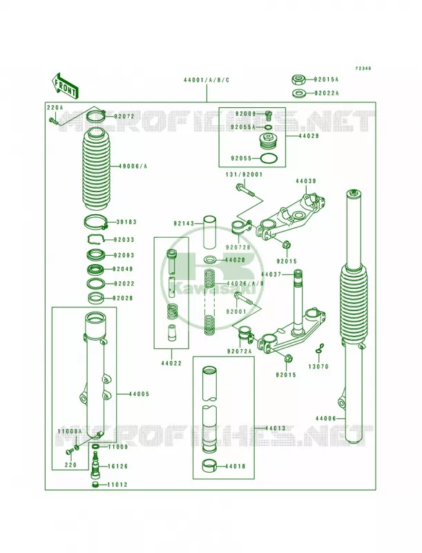 Front Fork Kawasaki MOTOS 200 1989 KDX200  KDX200-E1