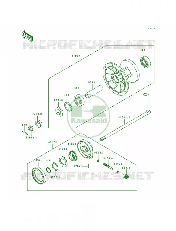 Front Hub Kawasaki MOTOS 200 1989 KDX200  KDX200-E1
