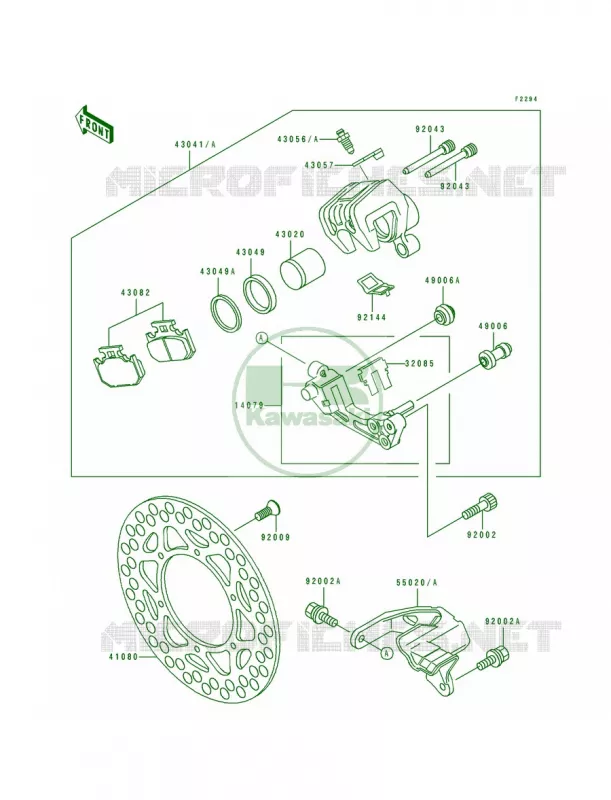 Rear Caliper Kawasaki MOTOS 200 1989 KDX200  KDX200-E1