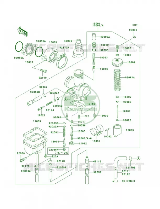 Carburetor Kawasaki QUAD 250 2007 Bayou 250  KLF250A7F