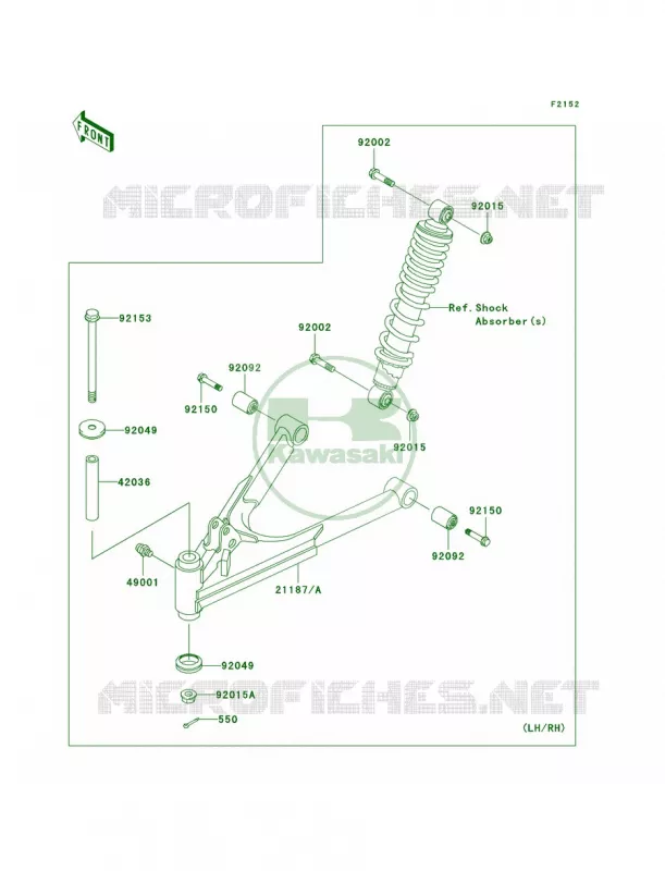Front Suspension Kawasaki QUAD 250 2007 Bayou 250  KLF250A7F
