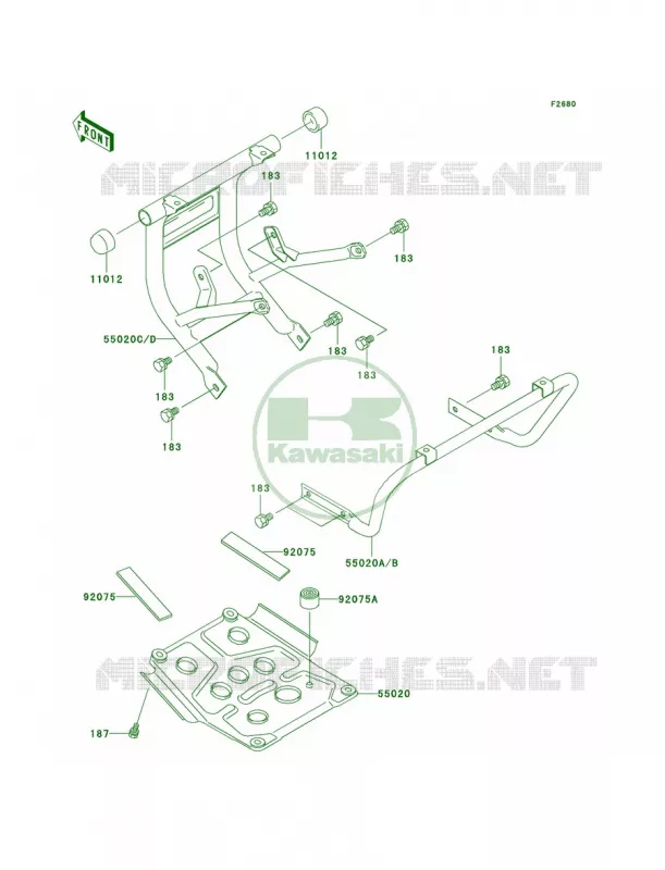 Guards Kawasaki QUAD 250 2007 Bayou 250  KLF250A7F