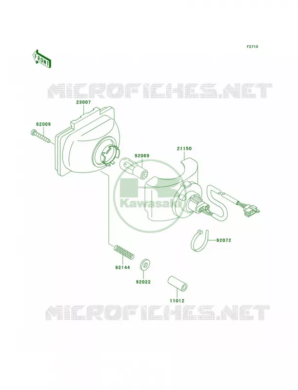 Headlights Kawasaki QUAD 250 2007 Bayou 250  KLF250A7F