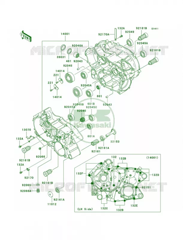 Crankcase Kawasaki QUAD 360 2007 Prairie 360  KVF360B7F