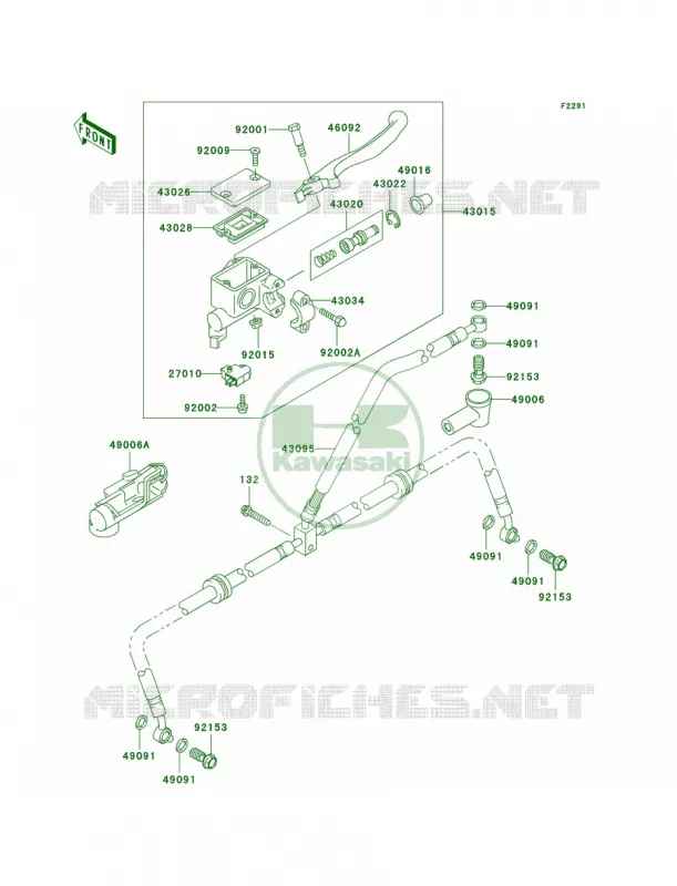 Front Master Cylinder Kawasaki QUAD 360 2007 Prairie 360  KVF360B7F