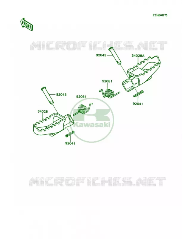 Footrests Kawasaki MOTOS 80 1988 KD80  KD80-N1