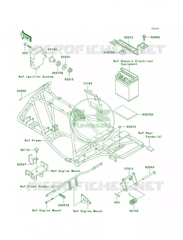 Frame Fittings Kawasaki QUAD 250 2006 Bayou 250  KLF250A6F