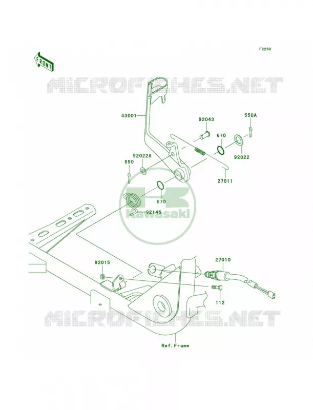 Brake Pedal Kawasaki QUAD 360 2006 Prairie 360 4X4  KVF360A6F