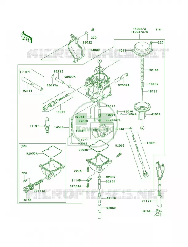 Carburetor Kawasaki QUAD 360 2006 Prairie 360 4X4  KVF360A6F