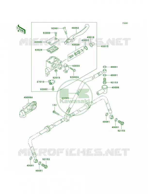 Front Master Cylinder Kawasaki QUAD 360 2006 Prairie 360 4X4  KVF360A6F