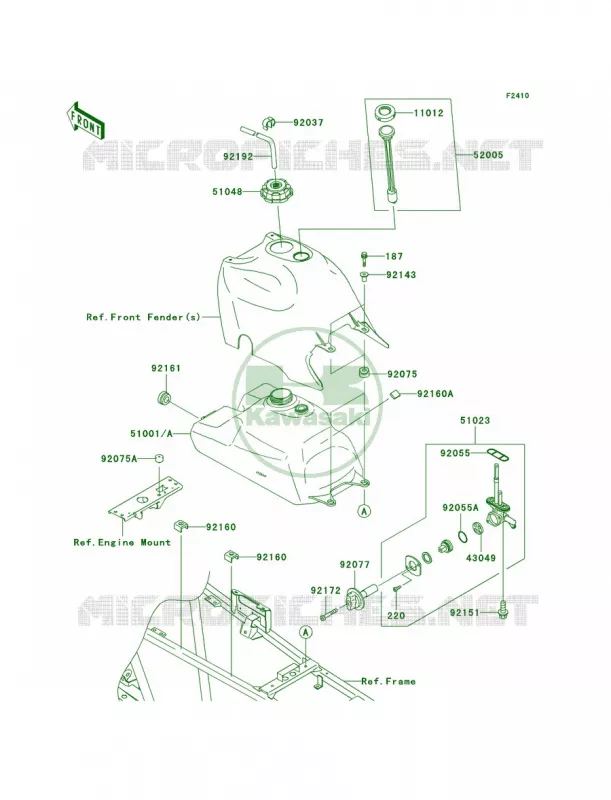 Fuel Tank Kawasaki QUAD 360 2006 Prairie 360 4X4  KVF360A6F