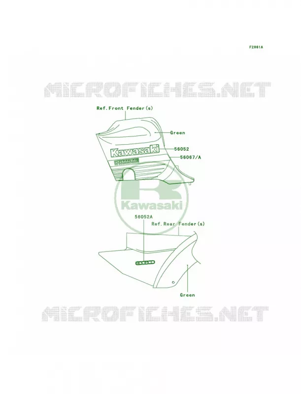 DecalsGreenB6F Kawasaki QUAD 360 2006 Prairie 360  KVF360B6F