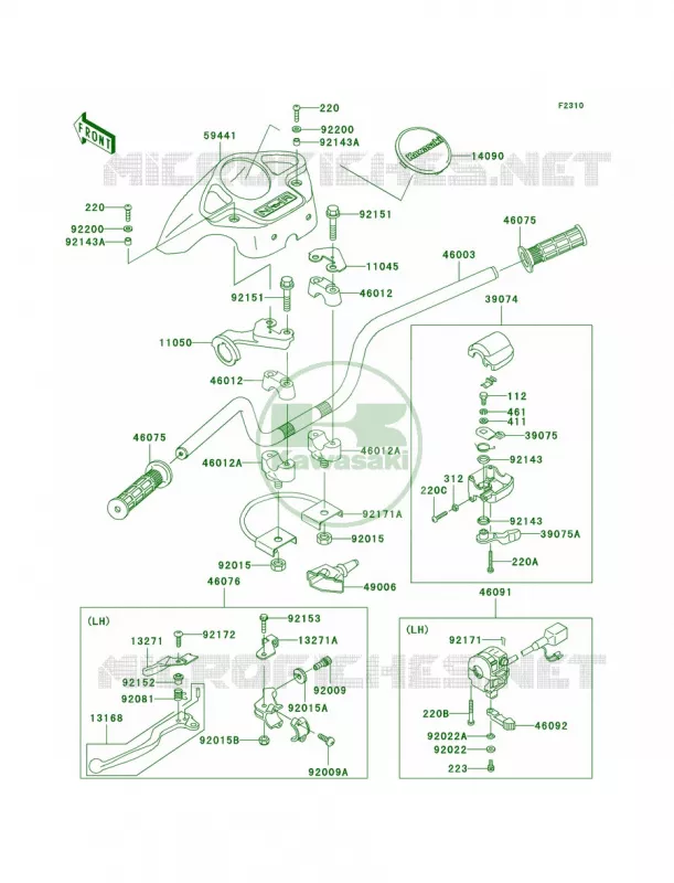 Handlebar Kawasaki QUAD 360 2006 Prairie 360  KVF360B6F