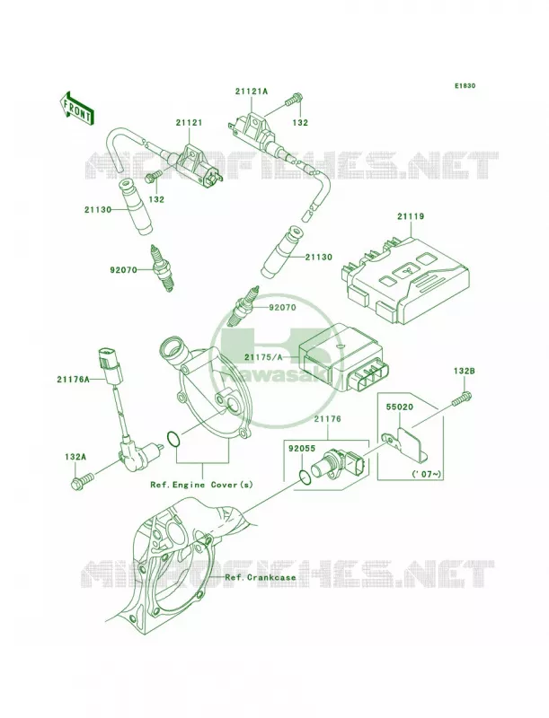 Ignition System Kawasaki QUAD 650 2006 Brute Force 650 4x4  KVF650D6F