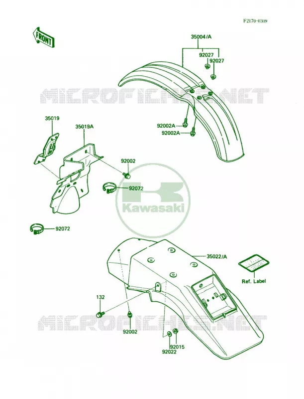 Fenders Kawasaki MOTOS 200 1988 KDX200  KDX200-C3