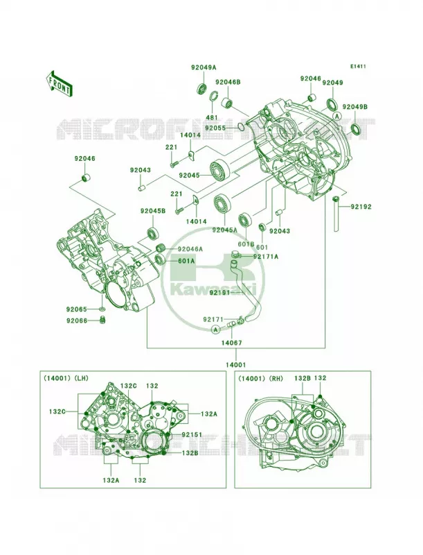 Crankcase Kawasaki QUAD 700 2006 Prairie 700 4x4  KVF700A6F