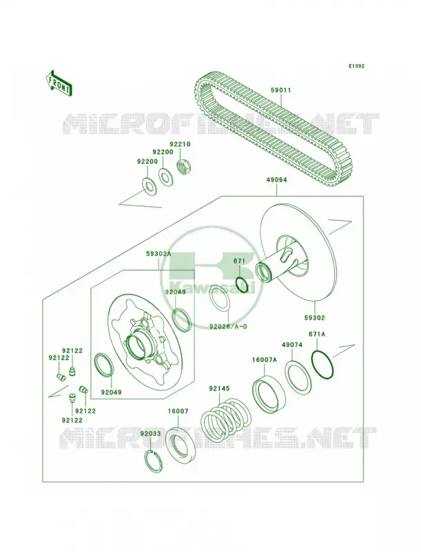 Driven ConverterDrive Belt Kawasaki QUAD 700 2006 Prairie 700 4x4  KVF700A6F