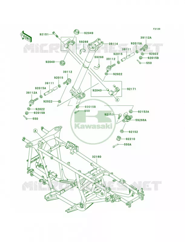 Frame Kawasaki QUAD 700 2006 Prairie 700 4x4  KVF700A6F