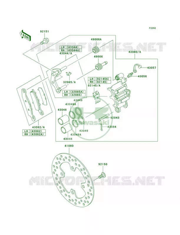 Front Brake Kawasaki QUAD 700 2006 Prairie 700 4x4  KVF700A6F