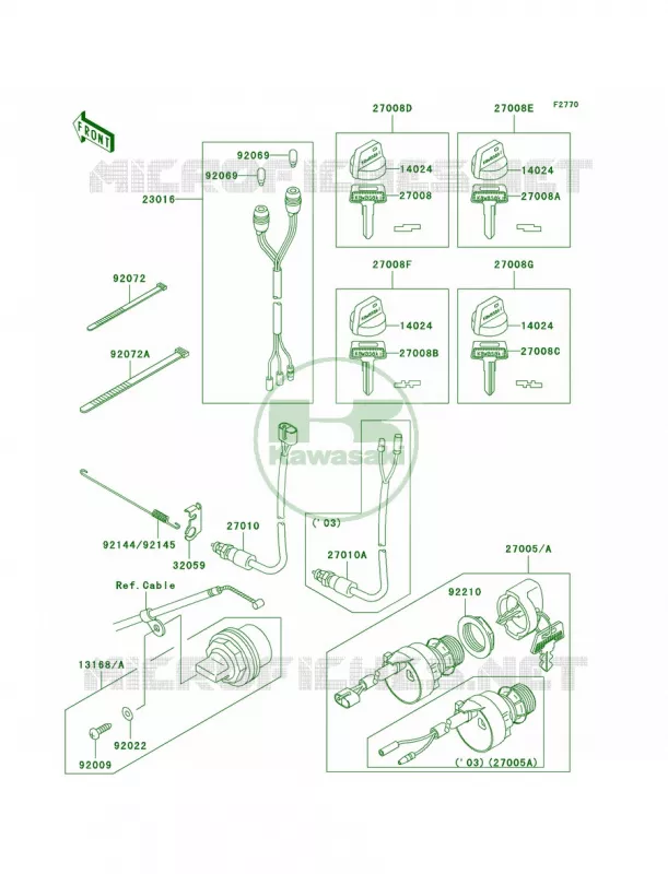 Ignition Switch Kawasaki QUAD 250 2005 Bayou 250  KLF250-A3