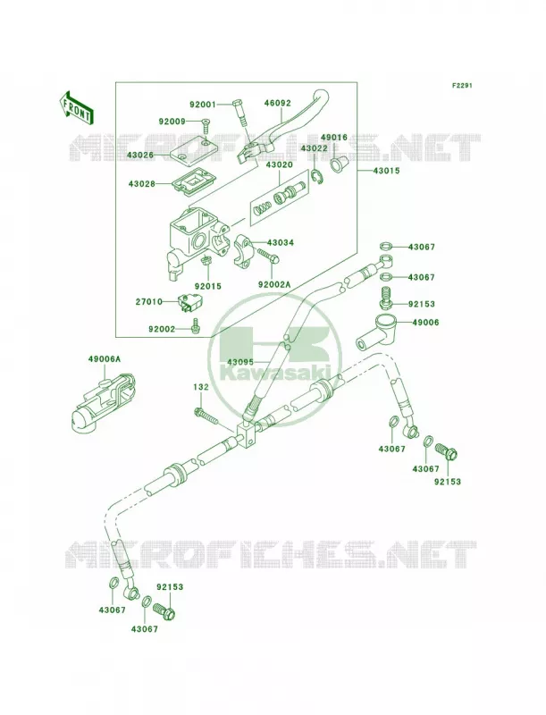 Front Master Cylinder Kawasaki QUAD 360 2005 Prairie 360 4X4  KVF360-A3