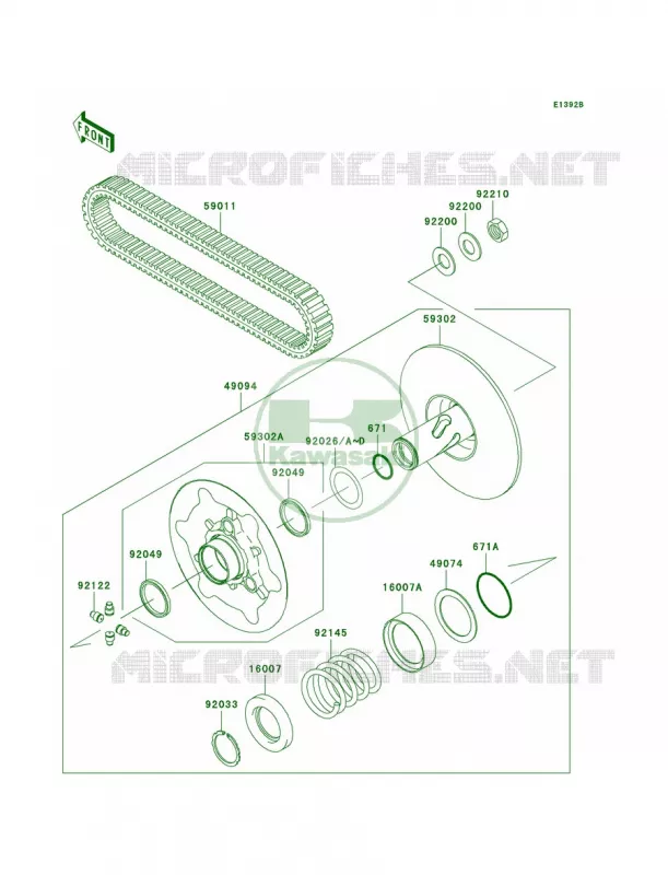 Driven ConverterB3 Kawasaki QUAD 360 2005 Prairie 360  KVF360-B3