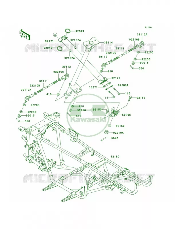 Frame Kawasaki QUAD 360 2005 Prairie 360  KVF360-B3