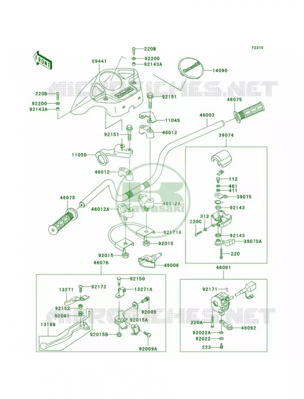 Handlebar Kawasaki QUAD 360 2005 Prairie 360  KVF360-B3