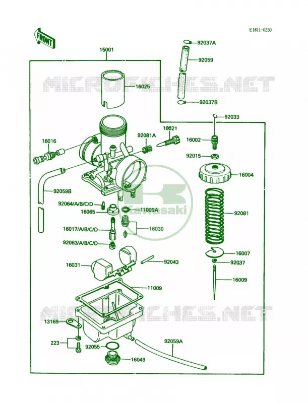 CarburetorKDX80-C4C5 Kawasaki MOTOS 80 1988 KDX80  KDX80-C5