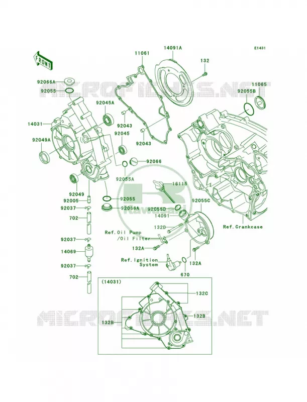 Engine Covers Kawasaki QUAD 700 2005 Prairie 700 4x4  KVF700-A2