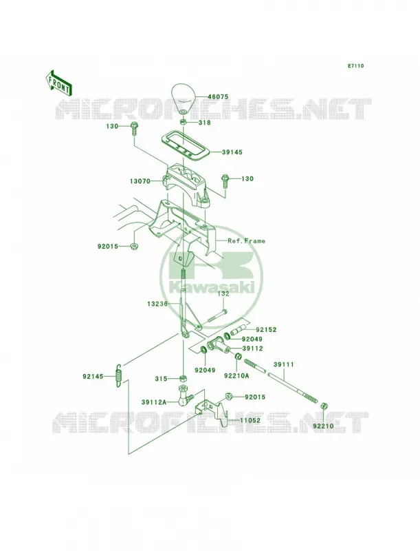 Control Kawasaki QUAD 700 2005 Prairie 700 4x4 Hardwoods Green HD  KVF700-B2