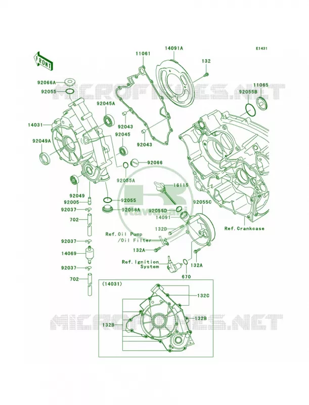 Engine Covers Kawasaki QUAD 700 2005 Prairie 700 4x4 Hardwoods Green HD  KVF700-B2