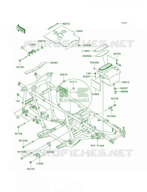 Frame Fittings Kawasaki QUAD 700 2005 Prairie 700 4x4 Team Green Special Edition  KVF700-D1
